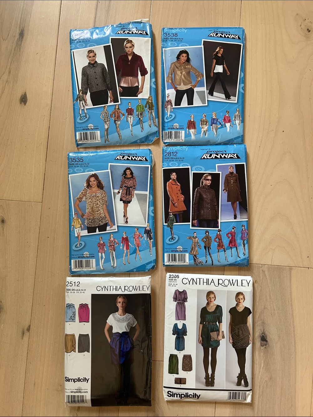 6 Sewing Patterns Project Runway & Simplicity Cynthia Rowley